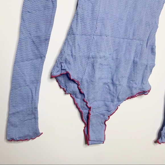 FREE PEOPLE The Nikita Bodysuit Blue Size M - Picture 5 of 14